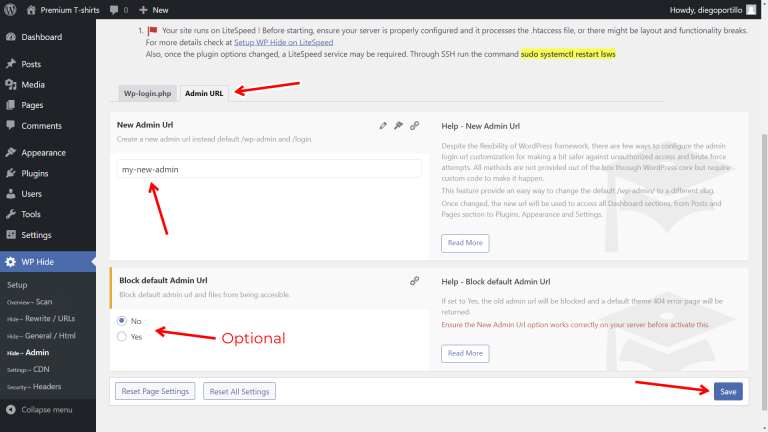 WordPress - How to Change the WP Admin URL