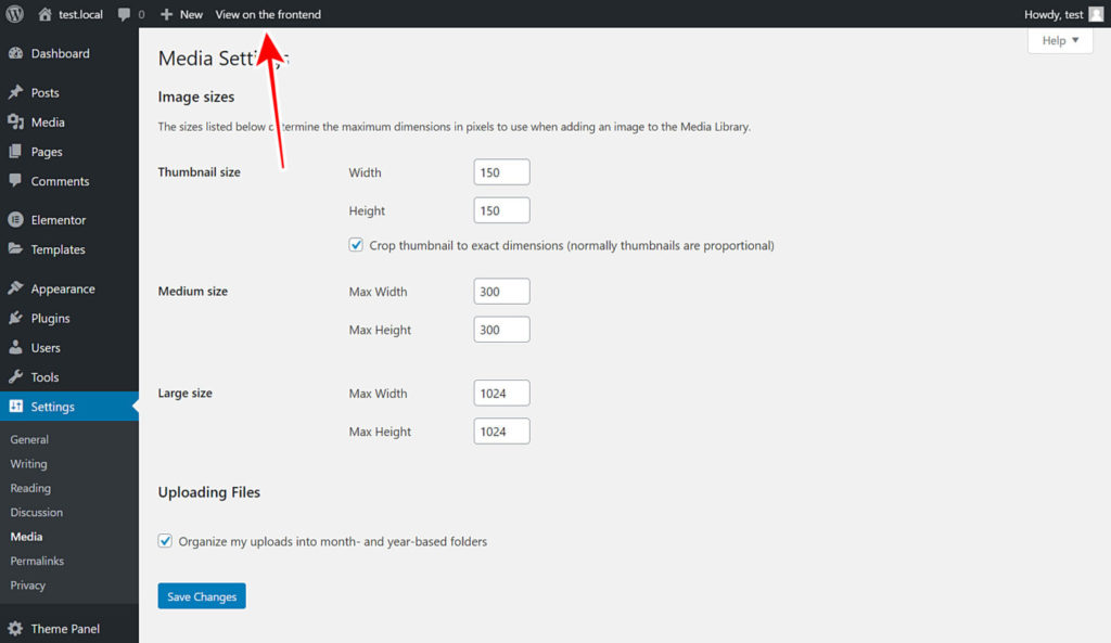WordPress - Manage the Media Settings on the Frontend
