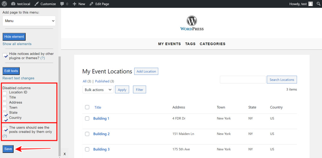 Events Manager - Create and Manage Locations on the Frontend