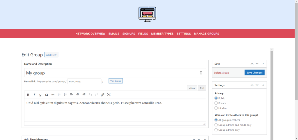 BuddyPress - How to View and Manage Groups on the Frontend